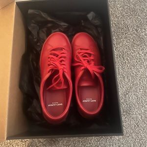 Yves Saint Laurent Leather Andy Red Low Top Sneakers